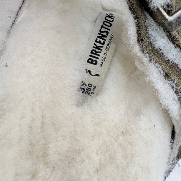 Birkenstock Arizona Shearling Suede Slides Fur Brown Sandals 39 Size 8.5-9 - Picture 7 of 8